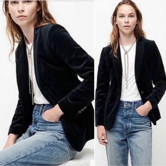 J. Crew Jackets & Blazers - J Crew dark academia Parke black velvet chic schoolboy blazer quiet luxury